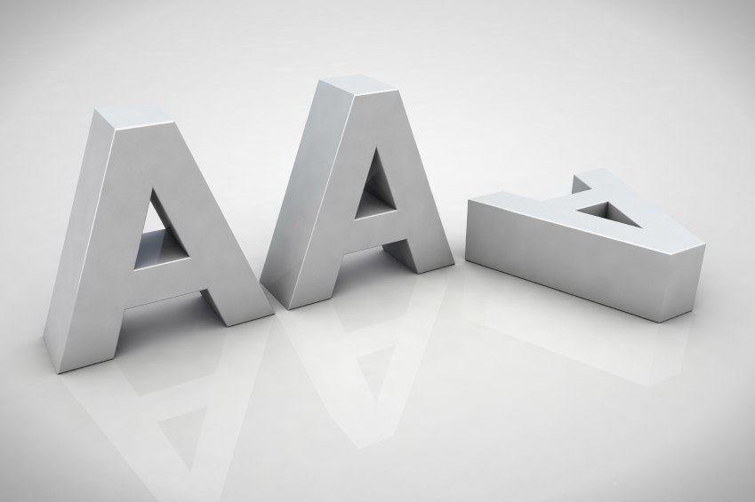 3D render AAA financial credit notation